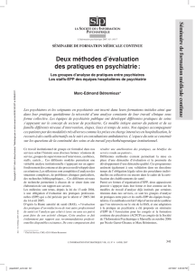 Deux méthodes d`évaluation des pratiques en psychiatrie :