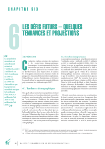 LES DÉFIS FUTURS – QUELQUES TENDANCES ET PROJECTIONS