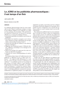 Le JCMU et les publicités pharmaceutiques