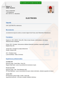 Recrutement CV ELECTRICIEN - réf: 1307181112