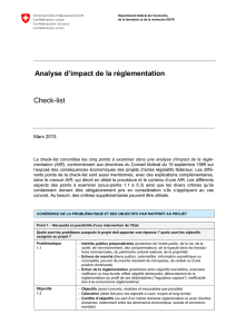 Analyse d`impact de la réglementation Check-list