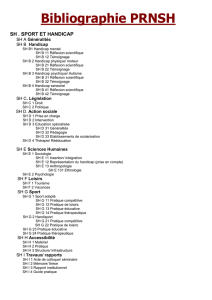 Bibliographie PRNSH - Pôle Ressources National Sport et Handicaps