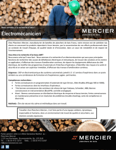 Électromécanicien - Planchers Mercier