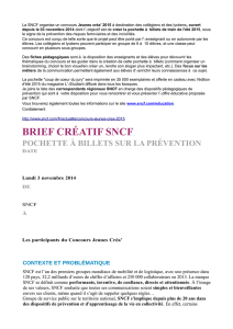 brief créatif sncf pochette à billets sur la prévention