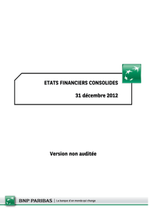 etats financiers consolides - Corporate Banking | BNP Paribas Fortis