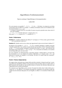 Algorithmes d`ordonnancement