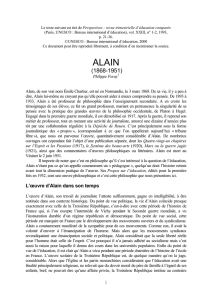 L`œuvre d`Alain dans son temps - International Bureau of Education