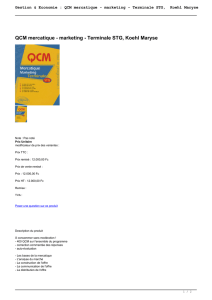 QCM mercatique - marketing - Terminale STG, Koehl Maryse