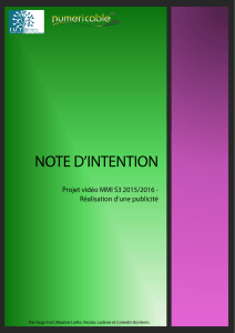 NOTE D`INTENTION