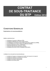 Contrat sous-traitance BTP 2014