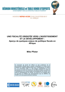 UNE FISCALITÉ ORIENTÉE VERS L`INVESTISSEMENT