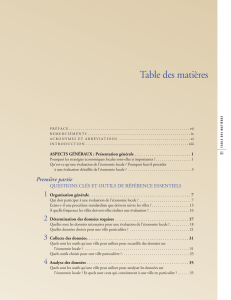 Table des matières