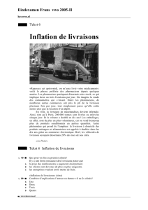 Inflation de livraisons
