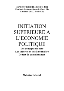 initiation superieure a l`economie politique