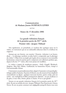 Communication de Madame Josette Durivaux