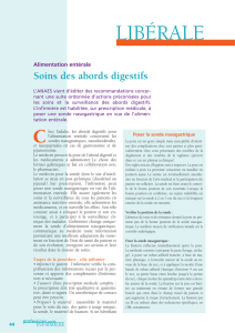 Alimentation entérale - Soins des abords digestifs