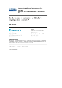 Capital humain et croissance : la littérature empirique à un tournant ?