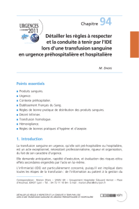 Détailler les règles à respecter et la conduite à tenir par l`IDE lors d