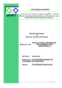 royaume du maroc installation, dépannage : instrumentation