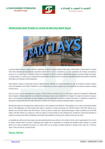 Attijariwafa bank finalise le rachat de Barclays Bank Egypt.ma