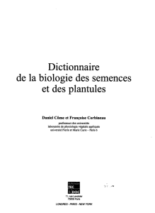 Dictionnaire de la biologie des semences et des