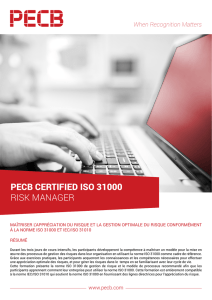 PECB CERTIFIED ISO 31000 RISK MANAGER