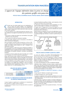 TRANSPLANTATION REIN-PANCRÉAS L`apport de l`équipe