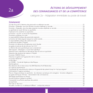 Catégorie 2a - Adaptation immédiate au poste de travail