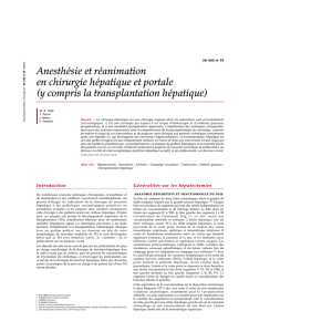 Anesthésie et réanimation en chirurgie hépatique et portale (y