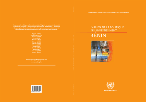 Examen de la politique d`investissement du Bénin