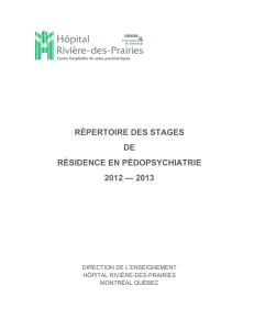 répertoire des stages de résidence en pédopsychiatrie 2012 — 2013