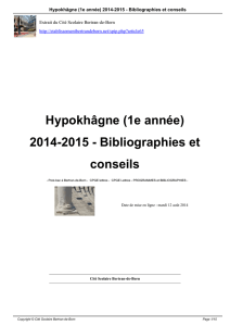 Hypokhâgne (1e année) 2014-2015