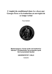 L`emploi du conditionnel dans Les choses par Georges Perec et la