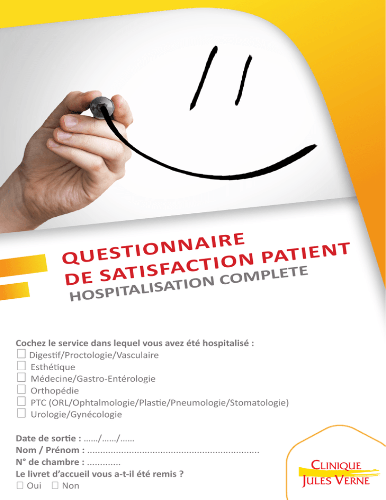 Questionnaire De Satisfaction Patient Hospitalisation