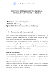 Distribution et Trade Marketing - Institut Supérieur de Gestion de Tunis