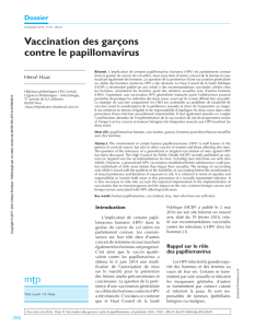 Vaccination des garc¸ons contre le papillomavirus