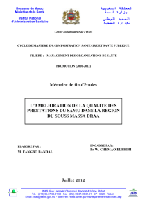 FANGBO BANDAL. L`amélioration de la qualité des