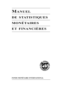 Manuel des Statistiques Monétaires et Financières-