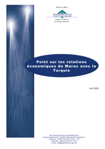 Point sur les relations économiques du Maroc avec la Turquie (Avril