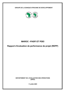 Maroc - Rapport d￢ﾀﾙevaluation de performance des PASFI et du