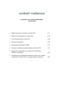 Rapport financier semestriel 30 juin 2014 - Unibail