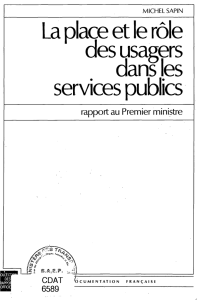 La place et le rôle des usagers dans les services publics