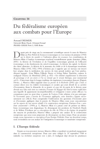 Du fédéralisme européen aux combats pour l`Europe