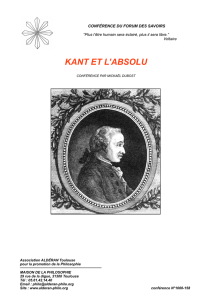 Kant et l`absolu - Association ALDERAN