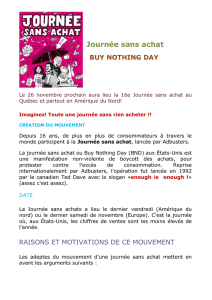 Journée sans achat BUY NOTHING DAY