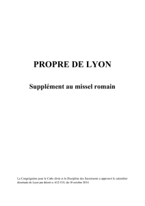 PROPRE DE LYON Supplément au missel romain