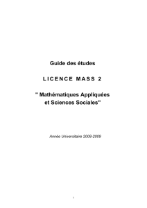 Plaquette licence MASS S3-S4