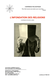 L`infondation des religions - Université Populaire de Philosophie