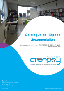 Catalogue de l`Espace documentation