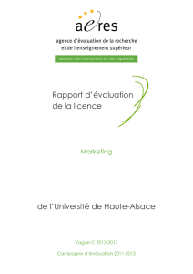 Evaluation de la licence Marketing (Université de Haute